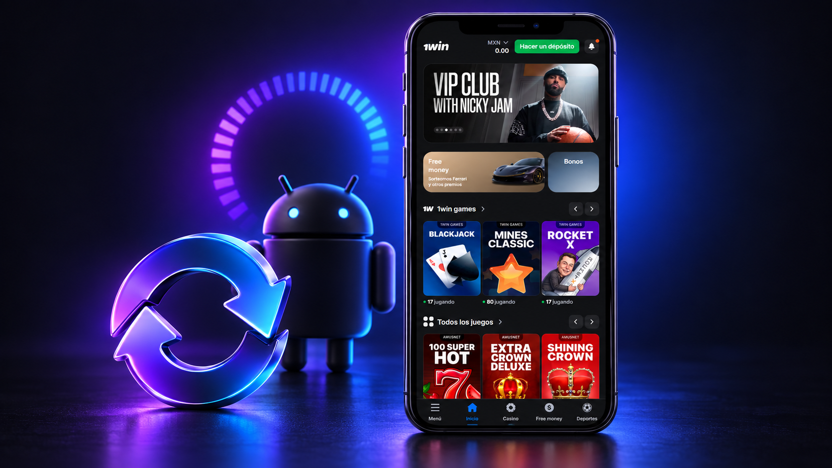 Cómo actualizar 1win en Android