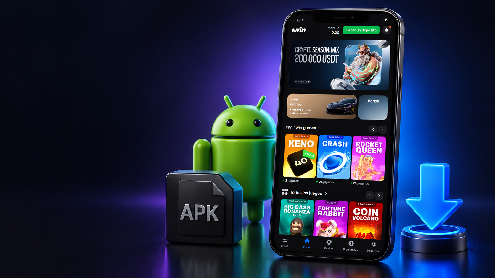 Descargar 1win: origen del APK y opciones de acceso