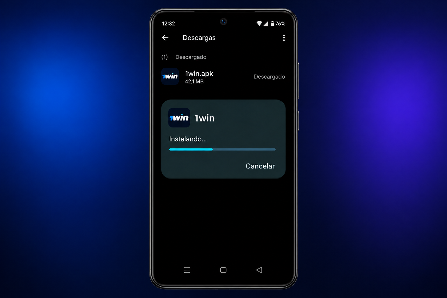 No encienda el teléfono y espere a que Android instale el paquete. No cerrar el proceso.