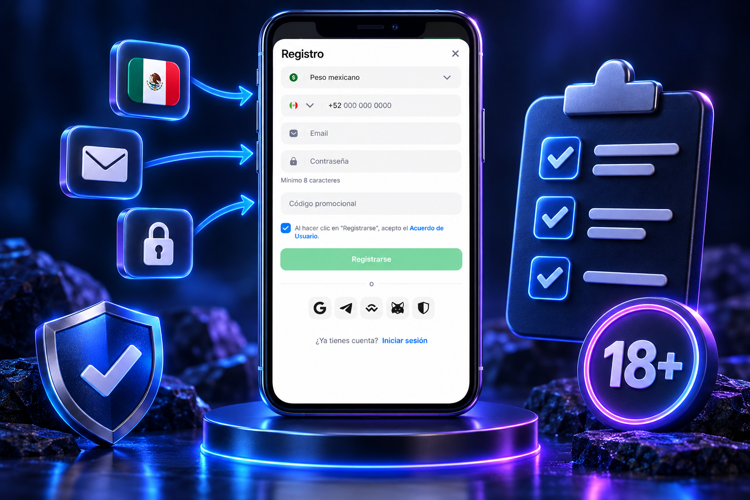 Requisitos para registrarse en 1win