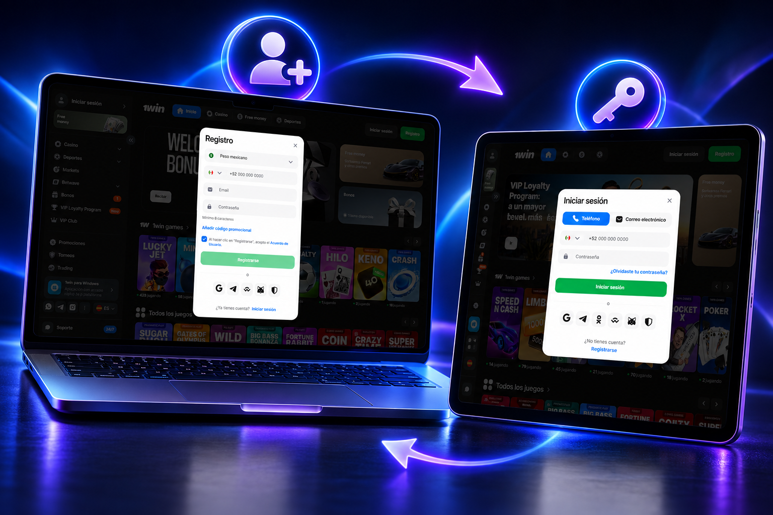 Diferencia entre registro e inicio de sesión